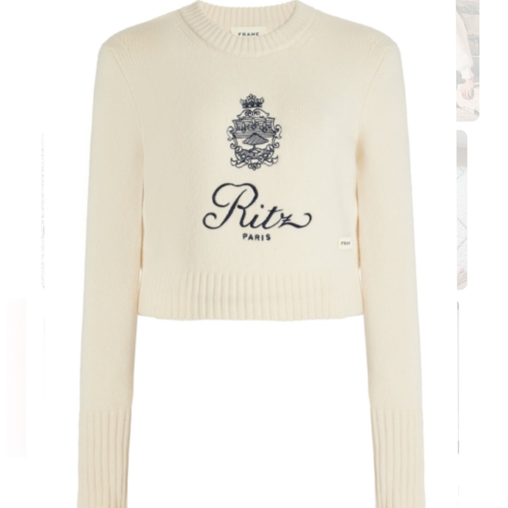 Frame Cashmere Sweater Ritz Paris Size S Color Cream